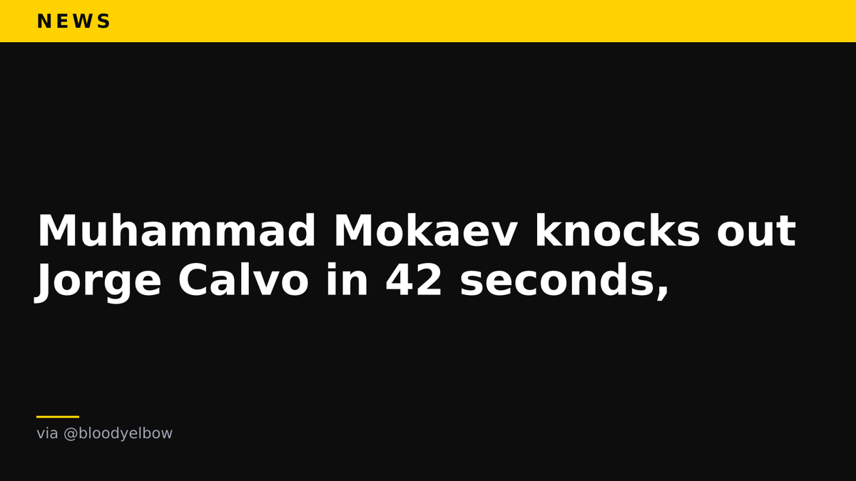 EverythinCombat's tweet photo. Muhammad Mokaev knocks out Jorge Calvo in 42 seconds, (via @bloodyelbow) https://t.co/VTYYlpDMVi