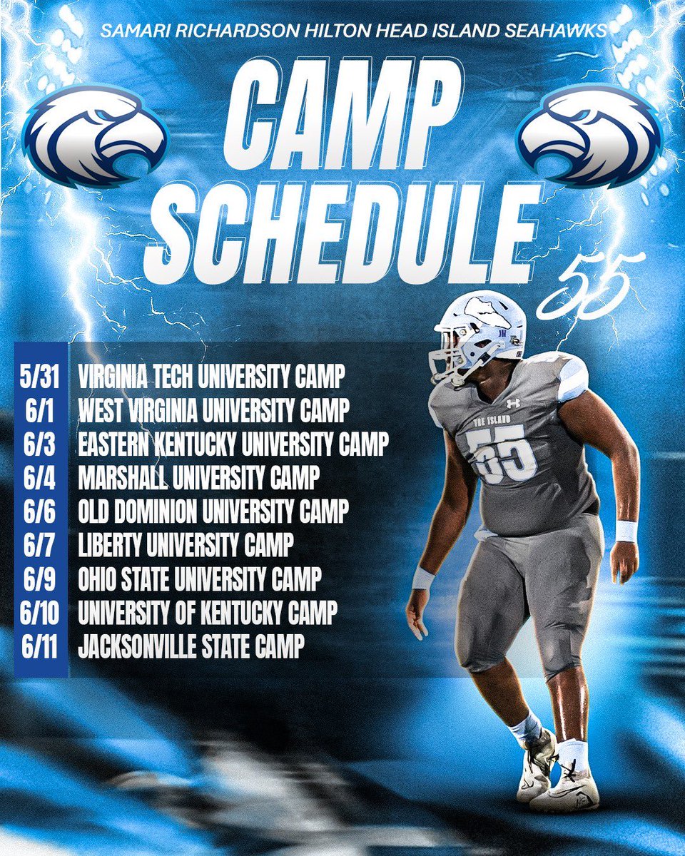 SamariRich's tweet photo. Will be in Columbus, Ohio 6/9 AT THE @OhioStateFB camp ready to compete!! @ryandaytime @R2X_Rushmen1 @CoachKee @TylerBowen @Americanfbcamp @HHIHS_football #islandmade🌴🌴🌴💪🏾💪🏾💪🏾💪🏾 https://t.co/RcgzQ1Y1vA