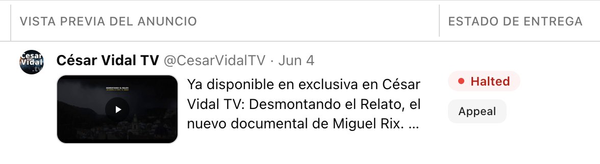 isaacjdotcom's tweet photo. Tras el primer rechazo, pedí a Grok que me diseñara una campaña para promocionar el documental de Miguel Rix en @CesarVidalTV sin incumplir las normas de X.

Resultado: misión imposible.

Parece que @elonmusk, el supuesto adalid de la libertad de expresión, ha decidido que los documentales incómodos tampoco merecen promoción en su plataforma.

Por suerte, el documental sigue estando disponible aquí:

https://t.co/RbpZqYiMQ9
