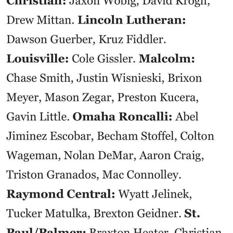 MalcolmSchools's tweet photo. Congratulations Nolan on being named All State in baseball in the Omaha World Herald. 

Congratulations to Chase, Justin, Brixon, Mason, Preston, and Gavin being named Honorable Mention All-State. https://t.co/tf5xaB4BfR