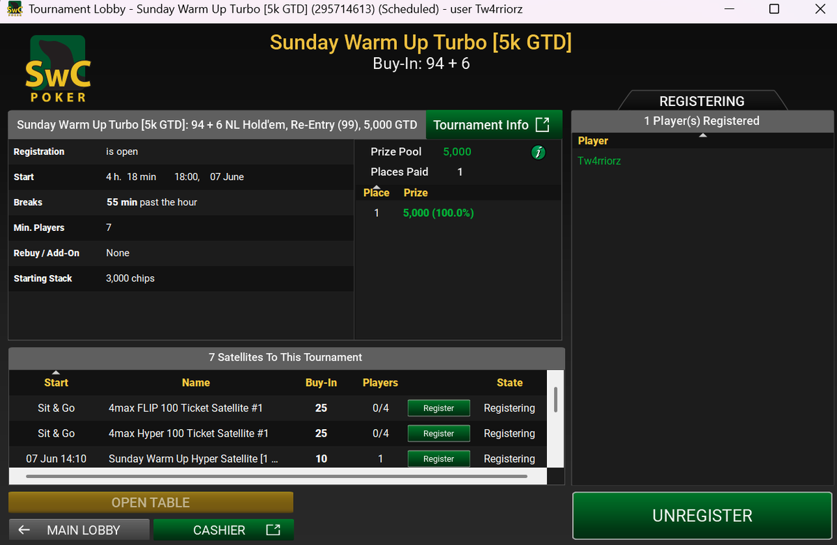 TonyW4rriorz's tweet photo. 📢📢📢Giveaway Time 📢📢📢

🤑Who wants to play some poker for real money today? 

🎟️Today I'm giving 2 entries away to the Sunday Warmup
@SwCPoker

♻️To take part, Like + retweet + tag friends Leave username

👉sign up https://t.co/hzrivtFrY8
👉code badugiking https://t.co/V5NtFFUPpj