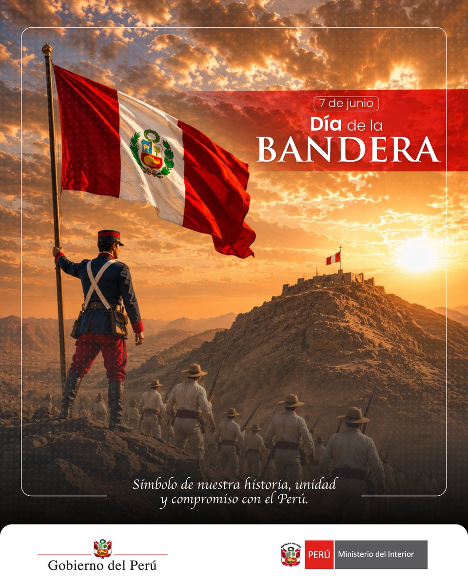 MininterPeru's tweet photo. Desde el #Mininter, rendimos homenaje a nuestra bandera, símbolo de historia, unidad y los valores que nos identifican como nación. 🇵🇪
Reafirmamos nuestro compromiso de trabajar por la seguridad de todos los peruanos, la defensa del orden interno y el fortalecimiento de nuestras instituciones al servicio del país.🛡️👮♂️
#DíaDeLaBandera #GobiernoDeTransición
