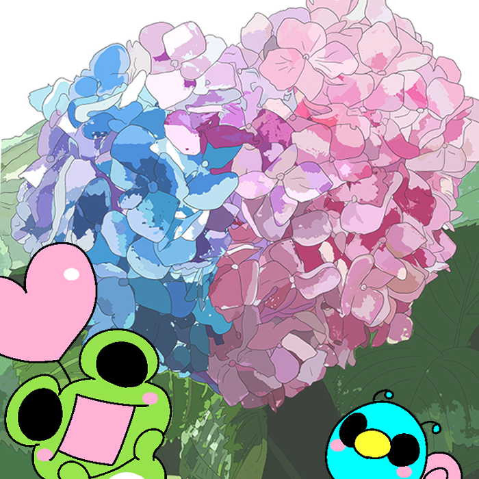 100💙ありがとうございます💜 イラストは前に三色ハートの紫陽花を