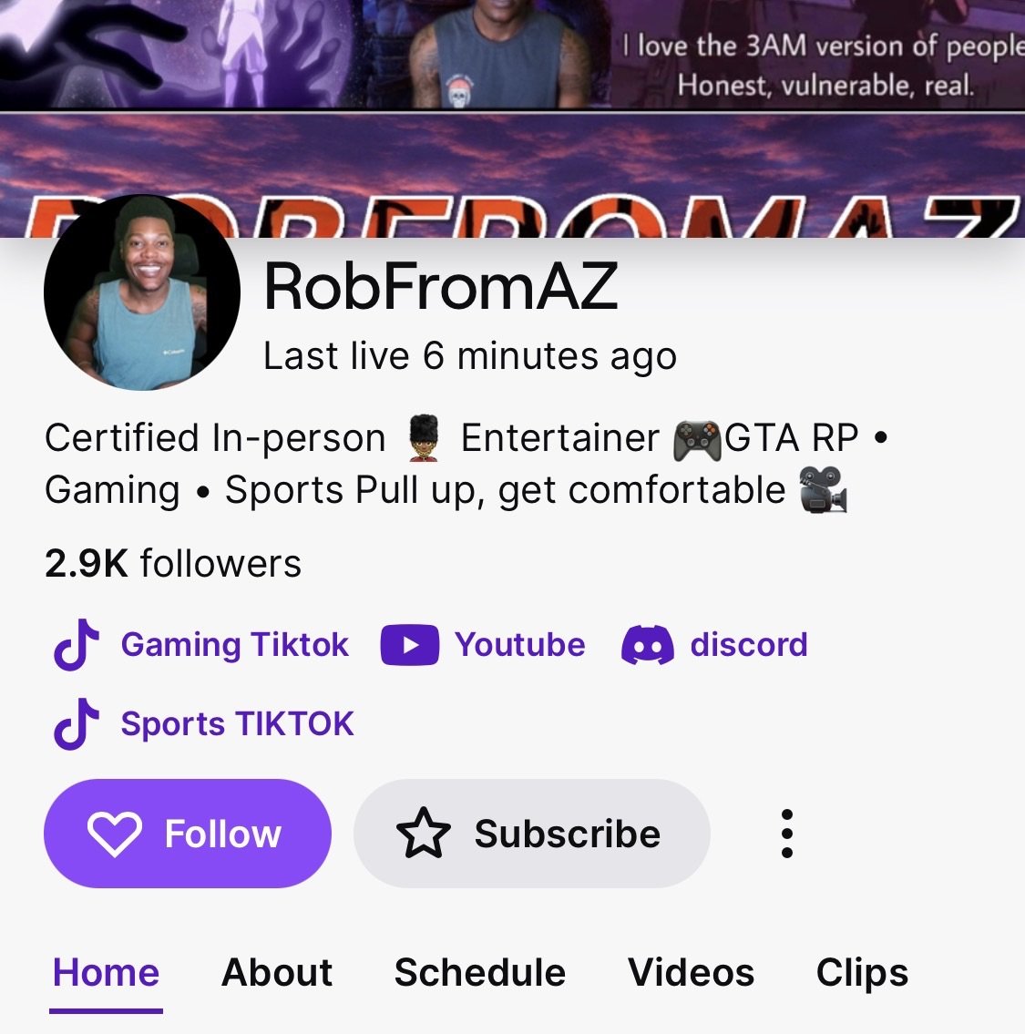 RobFrmAZ's tweet photo. WE GETTING THAT TWITCH CHECK MARK NEXT TO OUR NAME!!!!! 2.9K FOLLOWERS 6/7/2026 https://t.co/VHFUdH3E6P