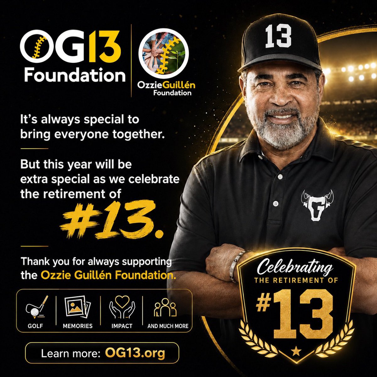 oguillenjr's tweet photo. Always special to bring everyone together, but this year means more as we celebrate Ozzie’s #13 retirement. Join us: https://t.co/Xg9smWTB3Q @OzzieGuillen @GuillensWorld @Oneyguillen @OzneyGuillen https://t.co/QxELRRHuHL