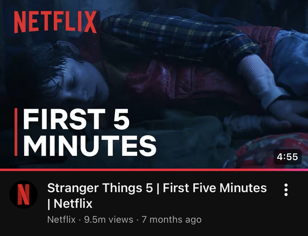 byerss1988's tweet photo. It really bothers me that the duffers added the first five minutes of season 5 purely for shock factor. They shouldn’t have added a scene like that if they weren’t going to touch on Will’s trauma from it in the future https://t.co/TajoqhTGdz