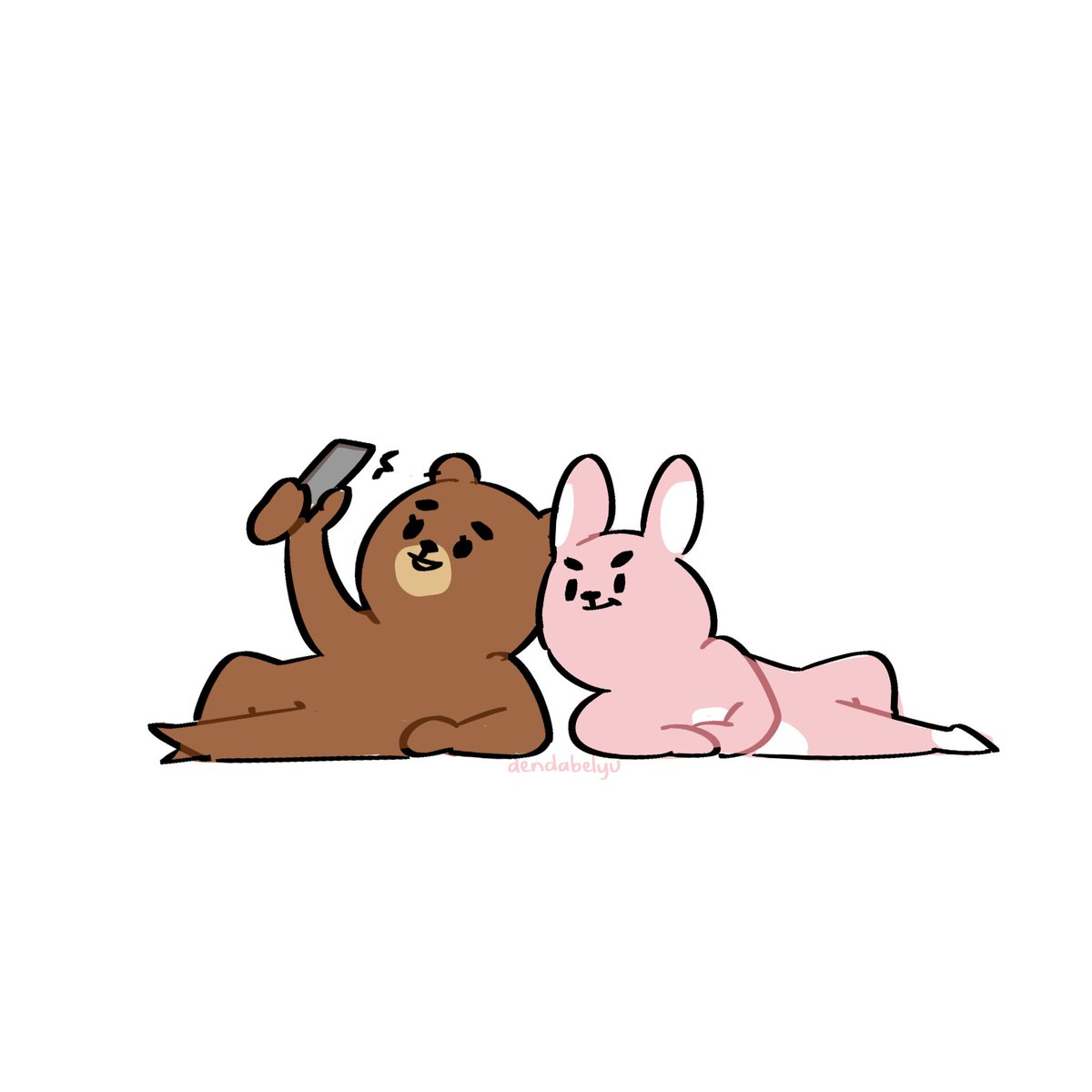 dendabelyu's tweet photo. 🐻🐰🤳🖤 https://t.co/SqUBfr3AQD