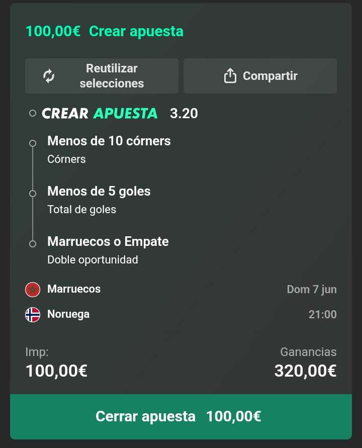 Diosdelpick's tweet photo. 🇲🇦MARRUECOS - NORUEGA🇳🇴

Cuota 3.20 
Ganancias: +140€

Va a ser un partido fácil para Marruecos, esto no ha empezado y está verde ya  Si quieres algo MÁS SEGURO te dejo cuota abajo⬇️ https://t.co/tMNWOSV6zA