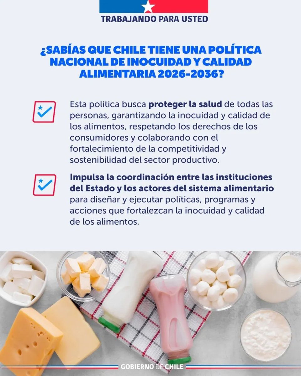 MinagriTarapaca's tweet photo. ✅️ Hoy es el Día Mundial de la Inocuidad Alimentaria y junto a @ACHIPIA te queremos contar brevemente lo que significa la inocuidad alimentaria y la importancia de que Chile cuente con una Política Nacional de Inocuidad Alimentaria #Iquique #Tarapacá https://t.co/O45nZDmE3c