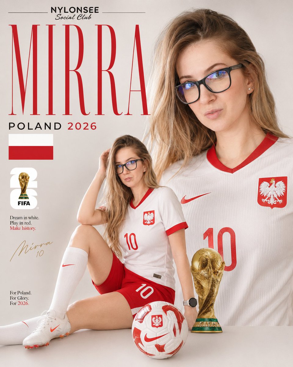 Nylonsee's tweet photo. MIRRA — Poland 2026 ⚽���🇱
@Mirrabellkamira
Red, white, and fearless.😍 https://t.co/GcrAQgswkV