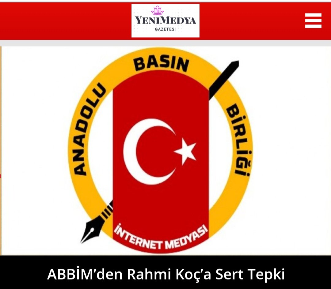 NKongur's tweet photo. @yenimedyagazete @ayhanyazlik65 📌ABBİM’den Rahmi Koç’a Sert Tepki 
Anadolu Basın Birliği İnternet Medyası (ABBİM) tarafından yapılan açıklamada,söz konusu ifadeler sert bir dille kınanırken, etnik kimlikler üzerinden yapılan ayrımcı söylemlerin toplumsal barışı zedelediği vurgulandı ⤵️
https://t.co/6EPgJNxMHc https://t.co/pVRNfcyRHB