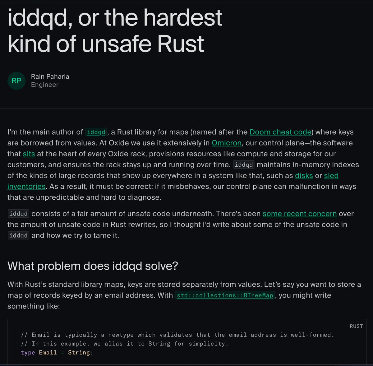 rustaceans_rs's tweet photo. Good read for the weekend !

iddqd, or the hardest kind of unsafe Rust 

#rustlang #rust https://t.co/oUIHrQAXls