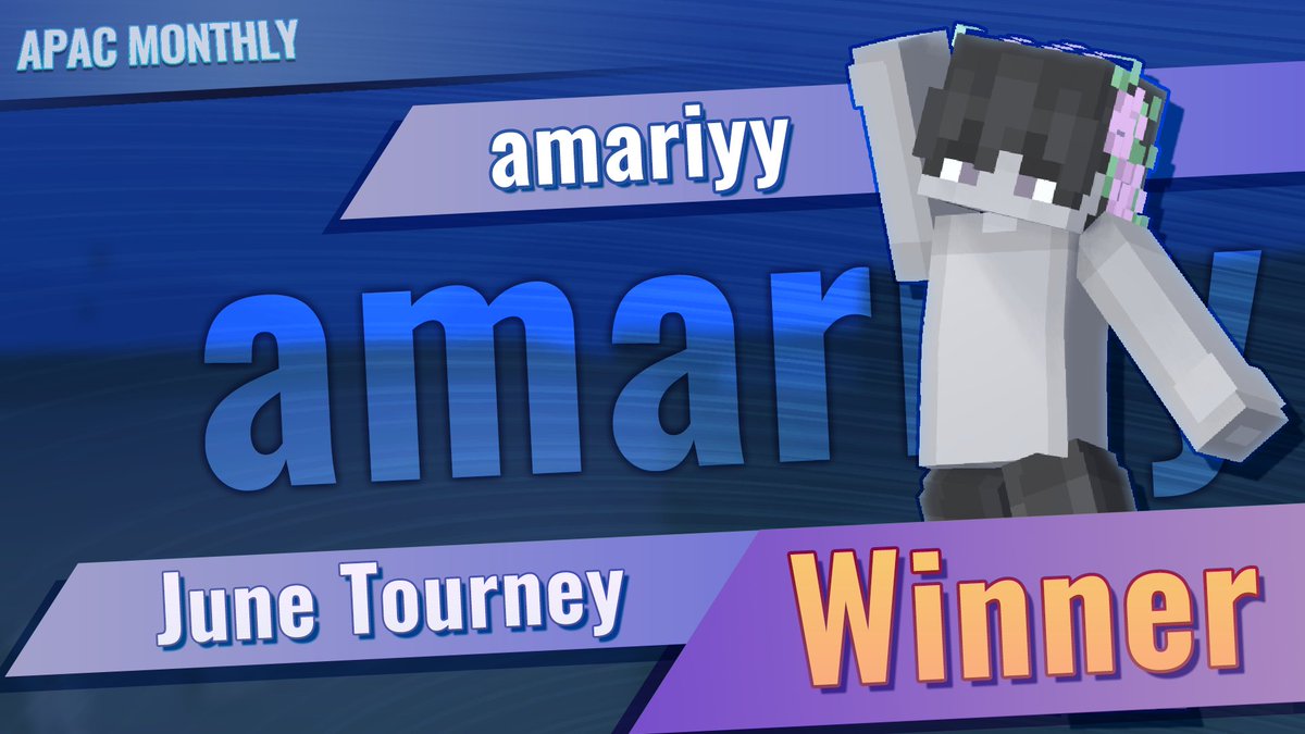 SeemsEmpty's tweet photo. APAC Monthly S1 has officially over!
Congrats to amariyy for winning the June Tourney undefeated!

Thanks to all players, helpers, and viewers for making this season amazing.

Feedback form: https://t.co/5Lp7VGyjsy
See you in Season 2 (no earlier than August)! https://t.co/PDoA1ErREq