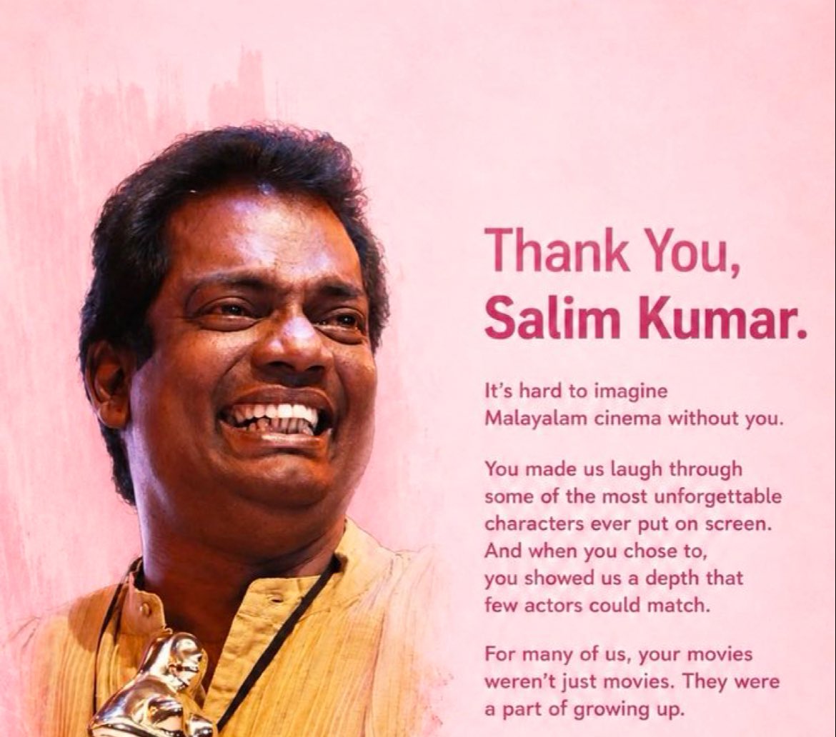 Astinjack27's tweet photo. T 1156. Heartfelt condolences. May his soul rest in peace, and may God give strength to his family and fans to bear this immense loss. Om Shanti. 🙏
#Salimkumar https://t.co/4pfMcnOBQ4