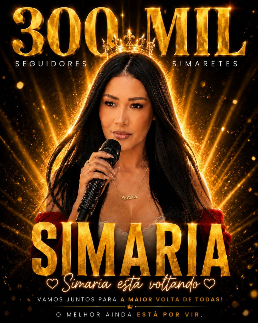 faclube_simaria's tweet photo. 300 mil seguidores na rede vizinha. Tudo por você, @simaria. O perfil está pronto para uma nova era, e nós também. Seguiremos aqui divulgando, apoiando e acreditando em cada passo dessa nova fase. A volta da diva será histórica. 🔥🚀

Simbora, Simaretes! ❤️✨ https://t.co/Zyf8QLi3Um