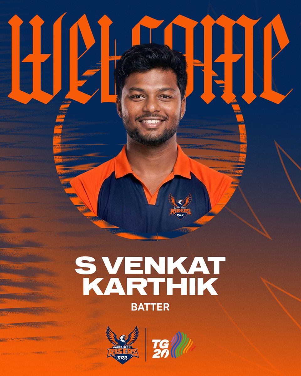 RRRisers_'s tweet photo. Venkat Karthik has arrived to make the #Risers rise even higher ๐
#RangaReddyRisers #ManaGaddaManaAdda #TG20 https://t.co/oF7XdEehZP