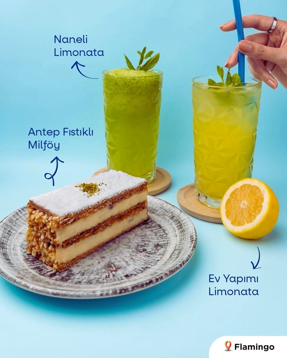 Tepe_Prime's tweet photo. Yaz ferahlığı ve kat kat lezzet bir arada! ☀️

Tepe Prime Flamingo’da, buz gibi limonatalar ve kat kat Antep fıstıklı milföy pasta ile gününüze lezzet katın. 🍋💚

#TepedeHayatVar #TepePrimeAvenue #AnkaraMekanları https://t.co/ipaKWWO1m4