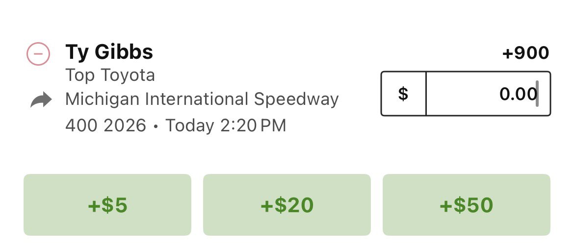 NASCARBetEdge's tweet photo. 🚨 NASCAR Top Toyota at DraftKings:

Ty Gibbs +900
Chase Briscoe +900

I’m betting both.

Odds comparison: BetOnline, Bovada, FanDuel, theScore, BetMGM, BetRivers, and Hard Rock:

• Gibbs: +490 to +700
• Briscoe: +600 to +650

DraftKings is a clear outlier at +900 on both! 🔨 https://t.co/LFD7062iWZ