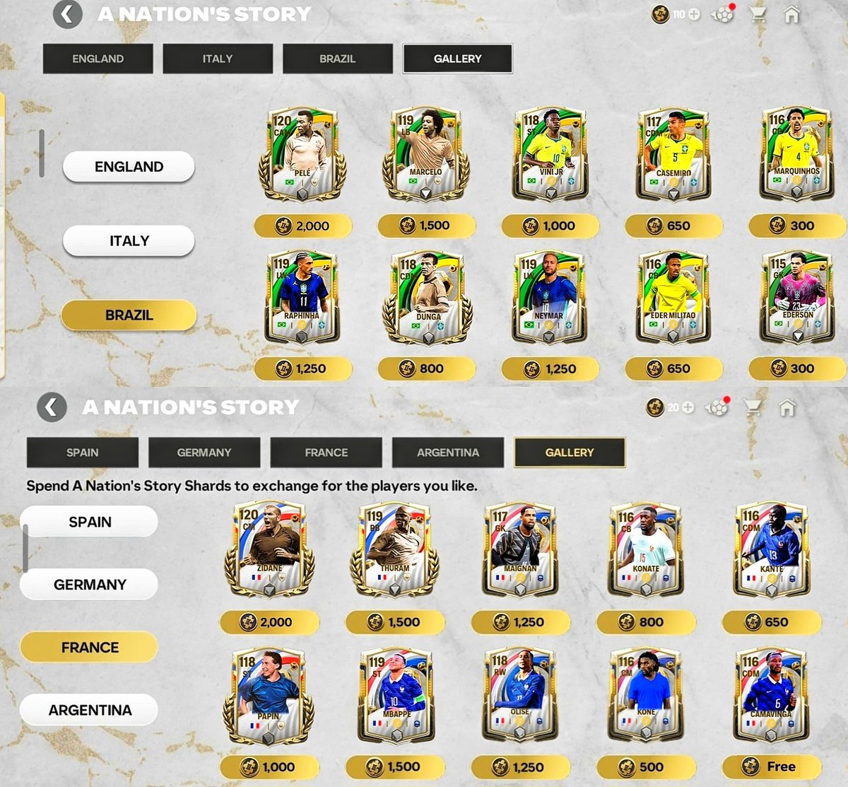 Celestial_fc10's tweet photo. 🚨 This is how the "A Nation's Story" chapter should look ⚡️

116–117 OVR players feel pretty underwhelming in the current state of the game. Don't you think these rewards should be better?

What's your opinion? 👀0

#fcmobile #fcmobile26 https://t.co/zCIJAg4UEd