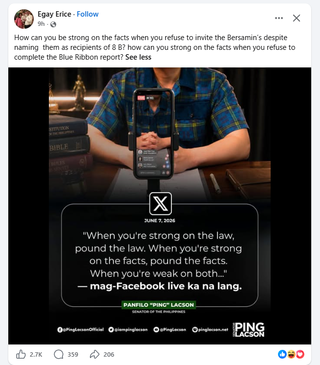 cinecinecine30's tweet photo. erice versus sementuta. 

di lang yan a. ang premise ng pagiging blue chair nung boklo iyan ay 67 cong-tractors privilege bidabida ispits. tapos nung nakaupo, kinalimutan. echoserang boklo talaga ano! https://t.co/g853Tq1EuK