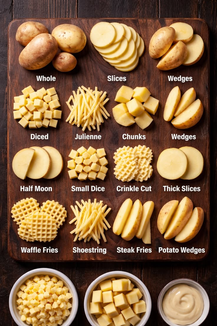 Smartldea's tweet photo. Types of potato cut guide https://t.co/Mx6i3Iju3A