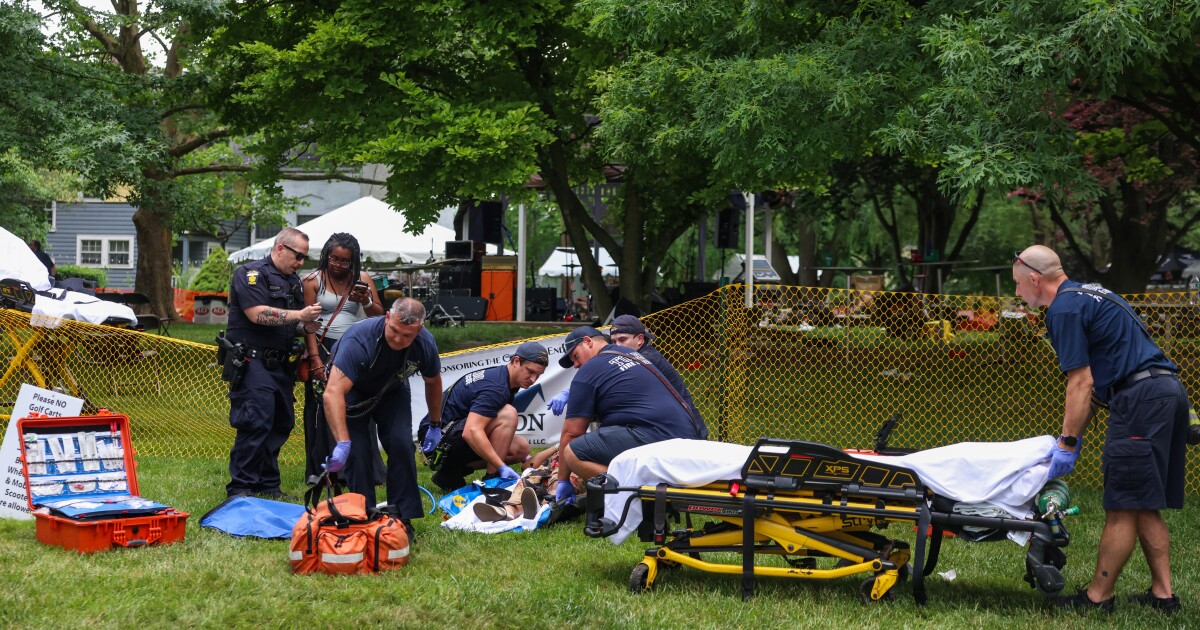 FOX17's tweet photo. Gunfire erupted Saturday near a busy street festival in Ohio, wounding at least 12 people and sending some eventgoers scrambling for cover while others rushed to help the victims. https://t.co/FUbaO0FN2H https://t.co/g104TY2wiF