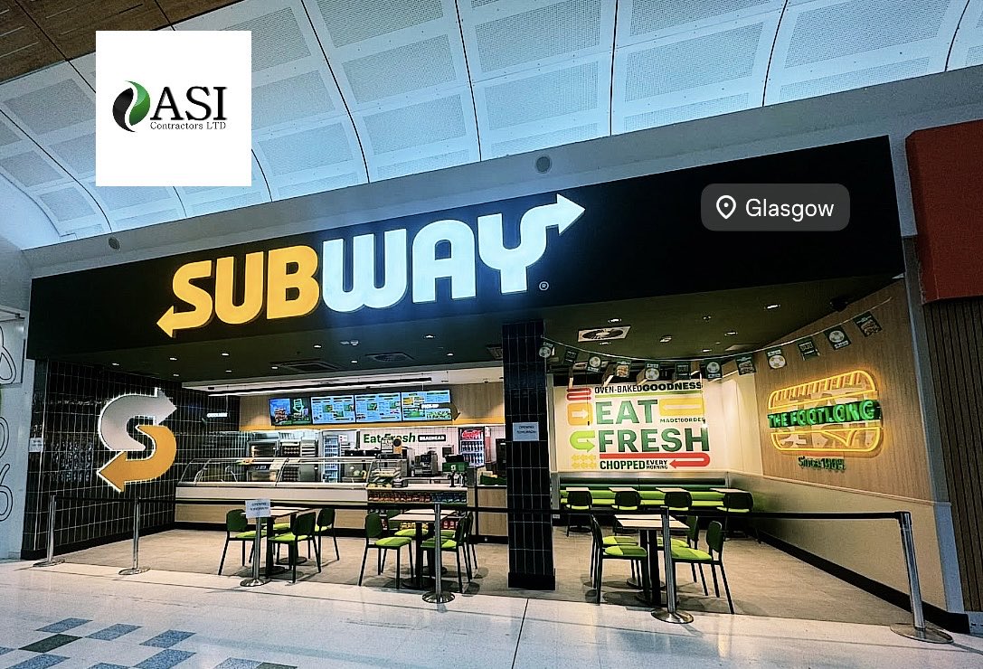 ASIContractors's tweet photo. Subway Glasgow Braehead Shopping Centre handed over and re-opened this week - FF2.0 remodel completed including new counter position and prep room upgrade #Subway #ASIContractors https://t.co/7q9DZoSWwU