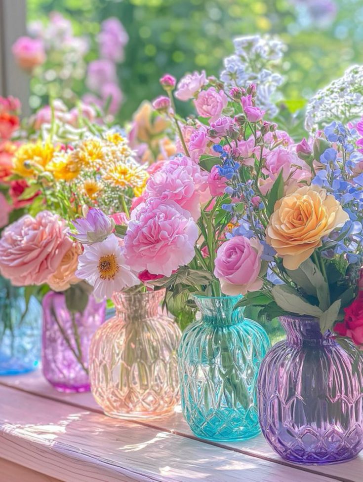 FlowersLife54's tweet photo. Which of these is your favorite vase? 🤔💐

🟣 Purple
🔵 Cyan / Turquoise
🍑 Peach / Pink
🌸 Light Purple https://t.co/dWgpWhpPyH