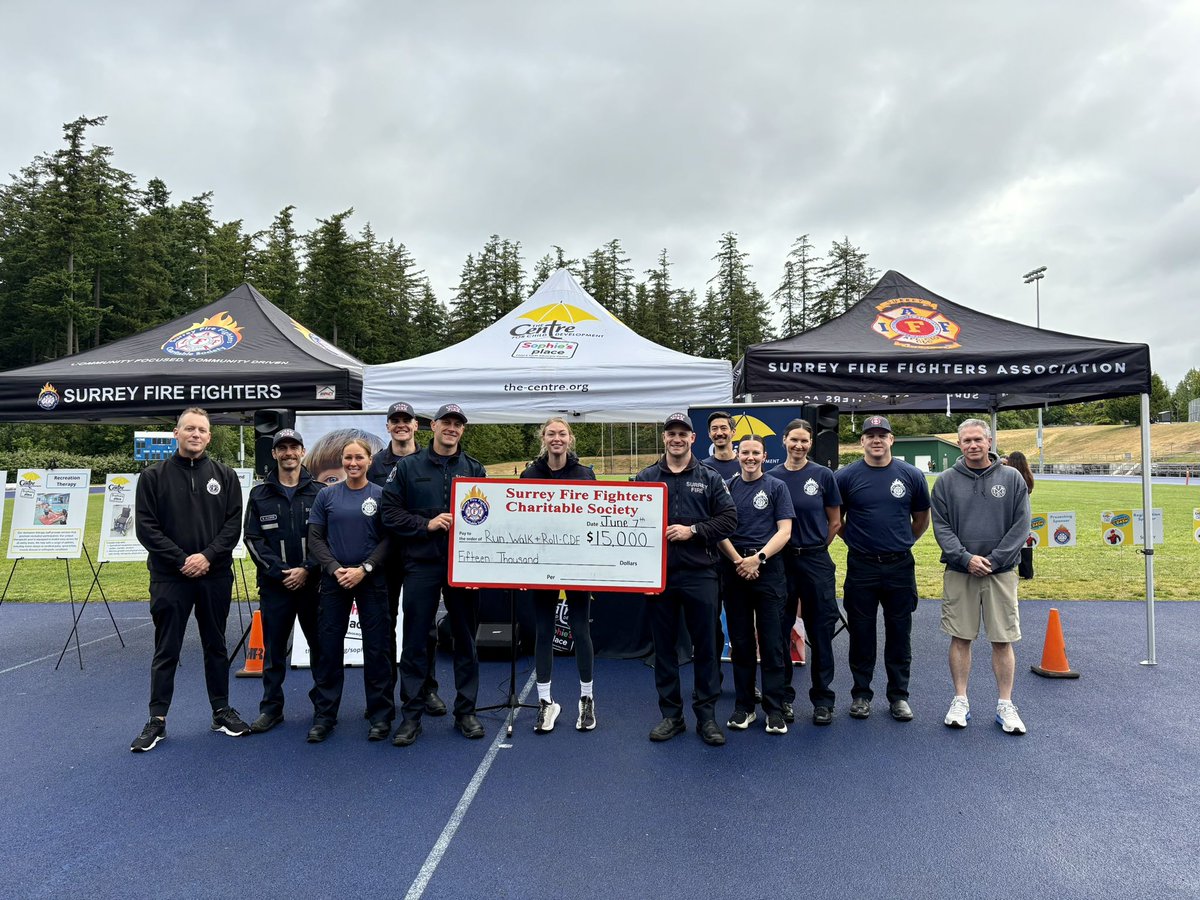 Centreforchild's tweet photo. Thank you @SFFCharitable Surrey Fire Fighters Charitable Society for your 24-year support of our Run, Walk &amp; Roll!! You make a huge difference for all the kids and families we serve! ❤️🙏🏻 https://t.co/TpiVS7qaqz