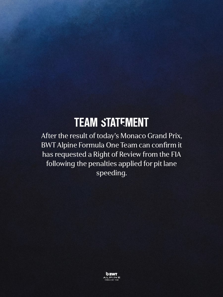AlpineF1RP's tweet photo. TEAM STATEMENT https://t.co/GvV8D2ygxw
