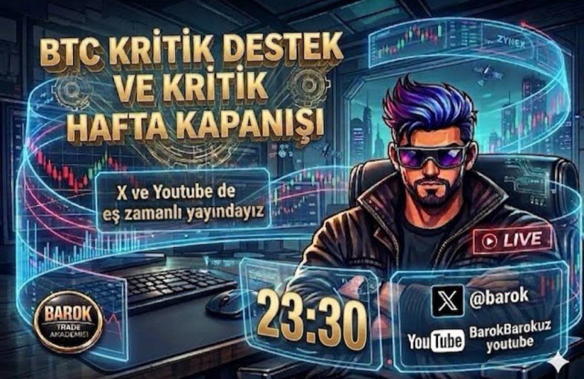 barok's tweet photo. 22:45 Youtube ve X de Canlı yayındayız. #btc #eth #altcoin ve Genel piyasaya hep beraber bakalım

Yayın Linki: https://t.co/UWH8ugMIVs

Telegram işlem Grubu: https://t.co/TeMeDVDsuf https://t.co/kXLkibQWit