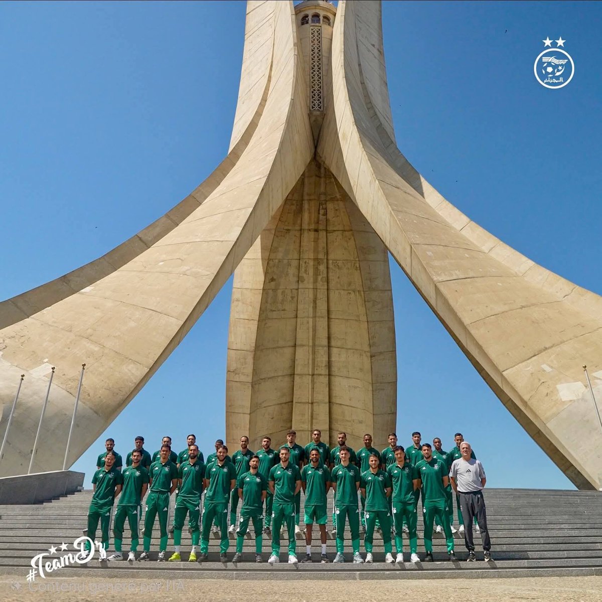 derradjihafid's tweet photo. One Team فريق واحد
One Nation أمة واحدة 
One Mission مهمة واحدة 🇩🇿🔥
الدفاع عن الألوان الوطنية.

في الجزائر لا مجال للمستحيل، وكل يوم نزداد إصرارا على التألق والنجاح.
أرض العزة والفخر والكرامة والكبرياء، سيظل علمها خفاقا بفضل أبنائها الذين يرفعون رايتها عاليا في كل المحافل.
كل التوفيق للخضر  في المونديال 
#LesVerts ⭐️⭐️ | #123VivaLAlgérie 🇩🇿 | #WorldCup2026 | #FIFAWORLDCUP