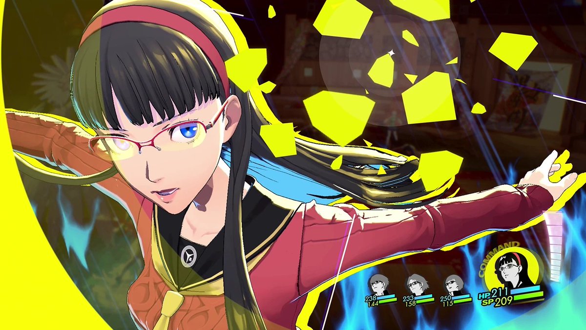 P4RUpdates's tweet photo. Yu and Yukiko Cut-Ins
Yosuke and Jiraiya
Chie and Tomoe

The Chie and Yosuke shots seem to be from their "Prime Time", presumably the P4R version of Showtime attacks https://t.co/OLlByrvKuv
