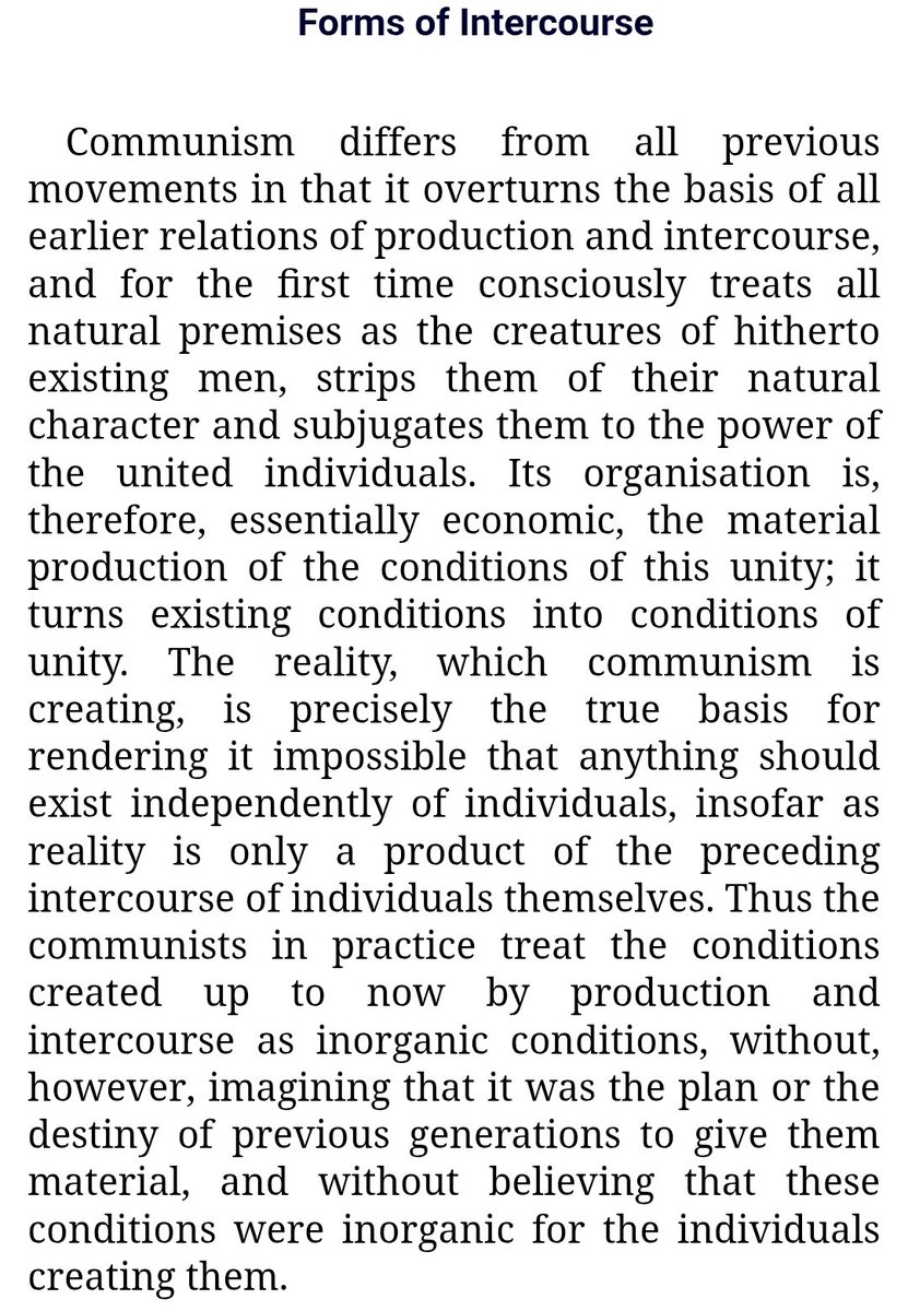 IMHOJournal25's tweet photo. "The reality, which communism is creating, is precisely the true basis for rendering it impossible that anything should exist independently of individuals, insofar as reality is only a product of the preceding intercourse of individuals themselves." - Marx &amp; Engels. https://t.co/WEfpn5RDWs