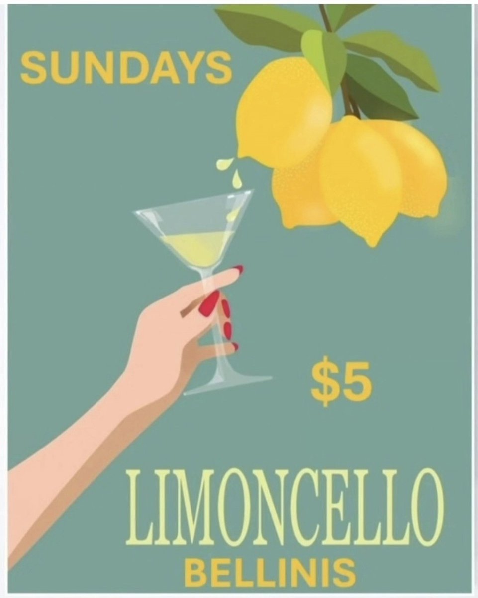 BasilicosHB's tweet photo. LIMONCELLO BELLINI SUNDAYS 
$5 from Noon til 4pm
@ 'Basilico's Pasta e Vino'

Premium Limoncello and Prosecco, garnished with fresh  Mint and Raspberries. 

The Bellini was invented in the 1930's at a small bar in Venice, and the name was inspired by 15th century Venetian artist Giovanni Bellini.