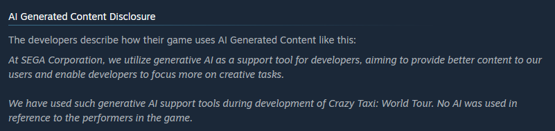 WPK2007's tweet photo. Oh my fucking god can this stupid fucking worthless shit stain of a company ever do anything right. What the fuck were they doing the last 6 six years of "super game" development if they were just going to use Gen ai, AND STILL TACKING ON DRM. Why the fuck do I even like Sega https://t.co/soImNHc7VJ