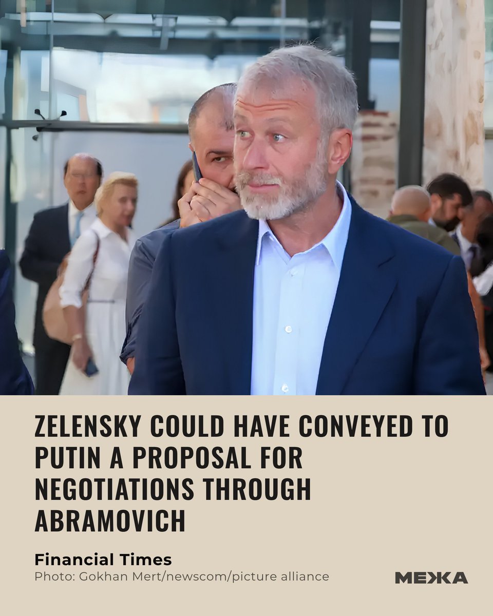 mezha_net's tweet photo. According to the Financial Times, an informal channel involving Russian businessman Roman Abramovich may have been used in diplomatic contacts between Ukraine and Russia. According to the publication, through it, Ukrainian President Volodymyr Zelensky allegedly conveyed proposals to Vladimir Putin regarding possible peace talks.

Experts note that such mediation mechanisms allow the parties to check their readiness for dialogue without official statements and political risks. At the same time, any informal contacts cannot replace a full-fledged negotiation process with clearly recorded agreements and international guarantees.

Read more: https://t.co/pSoNVqMxiA