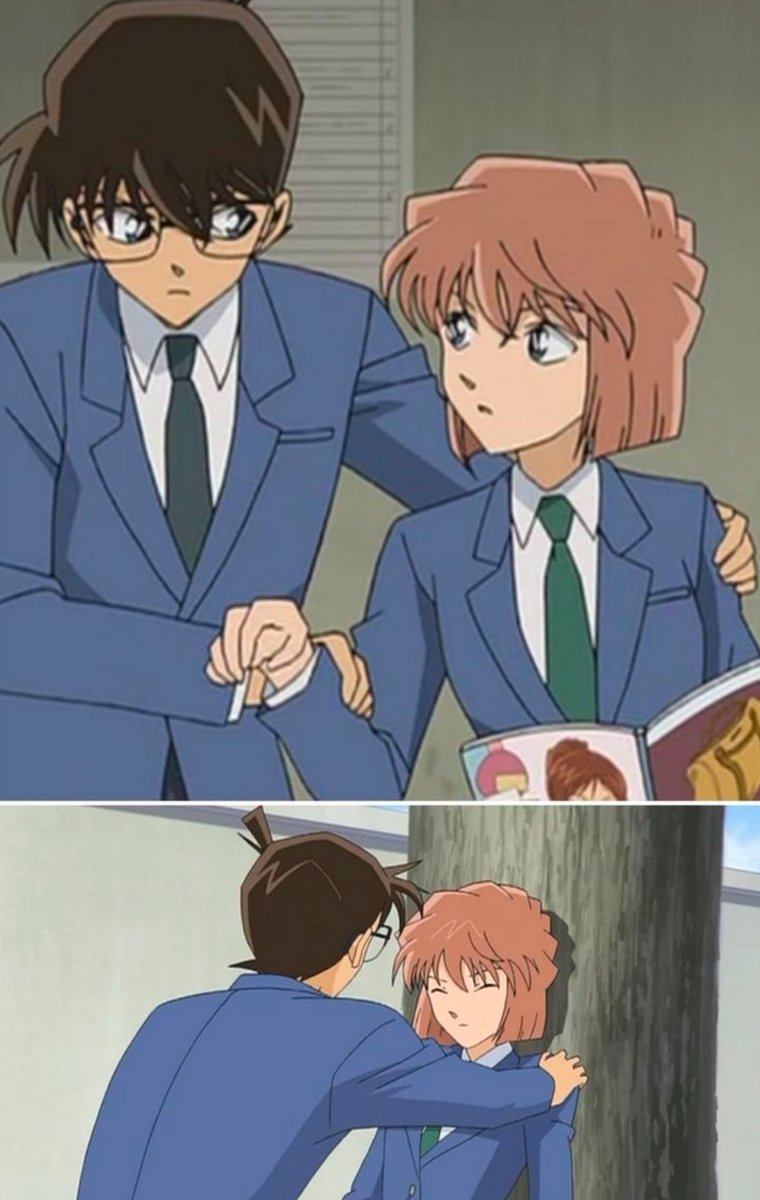 code5711's tweet photo. recordatorio anual de que Conan soñó con empujar a Haibara contra una pared https://t.co/lYYfhgXNmb