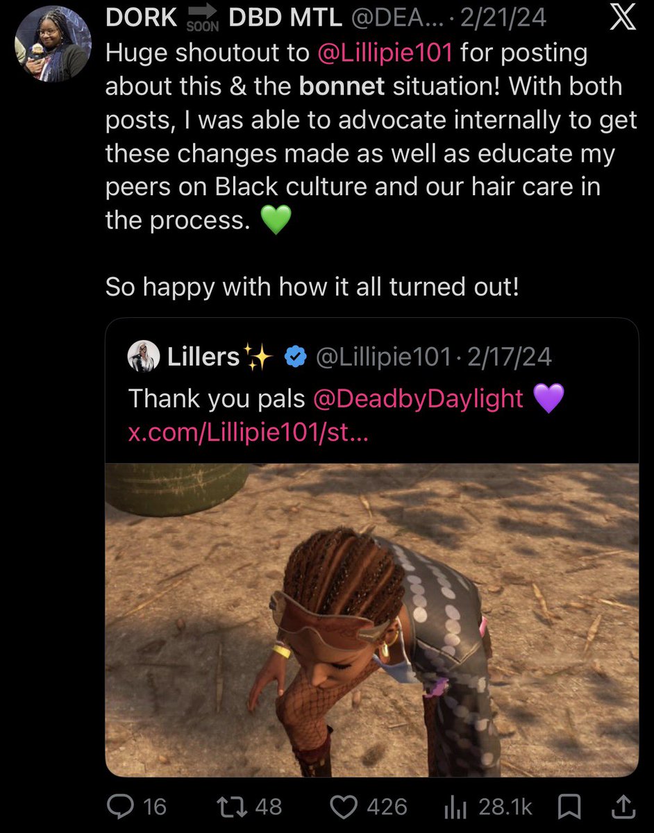 Lillipie101's tweet photo. Elodie’s “Knowledge Exchange”, with beautiful approval from our local black DBD dev MISS DORK (I love her smmm dude😭💕)

38 days https://t.co/FKHPmltB6g