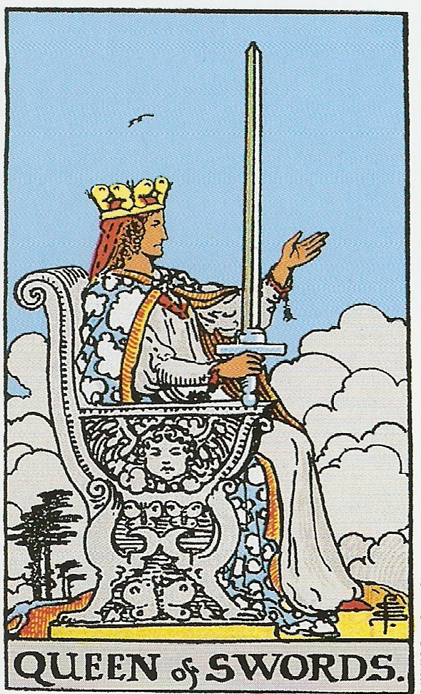 SusanLevitt's tweet photo. #TAROT &amp; ASTROLOGY! QUEEN of SWORDS. Queen's mastery &amp; power + element Air. Intelligence, mental clarity, keen perception. Strong communication skills &amp; independent decision making. Can provide wise  counsel. Air sign women Gemini, Libra &amp; Aquarius Court card. 2nd day of Queens. https://t.co/Eth4AVkXtn
