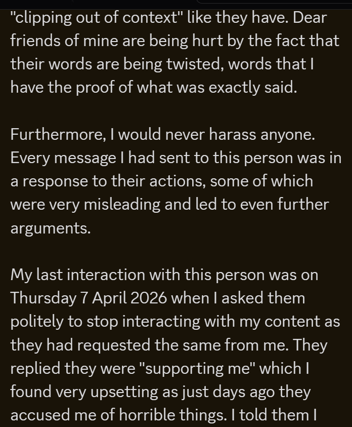 LelaAndJason's tweet photo. Hi all! Lela here. As you know we are taking a short break. Below is some screenshots to explain the situation.

The person in question being referred to decided to make things public, something I had originally not wanted to do. https://t.co/JYSP4urrgr
