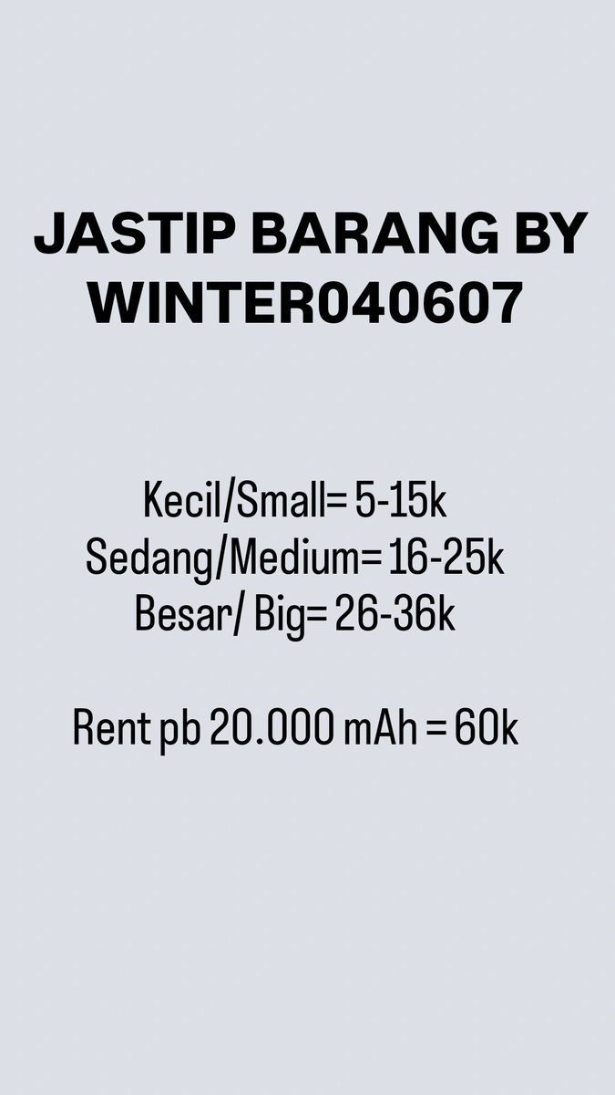 winter040607's tweet photo. Help RT‼️

OPEN JASTIP BARANG, RENTAL PB &amp; Po cemilan 

Rent ls ver2 untuk Fm JnJm 250k Dp 150k https://t.co/4SLXg0XTS6