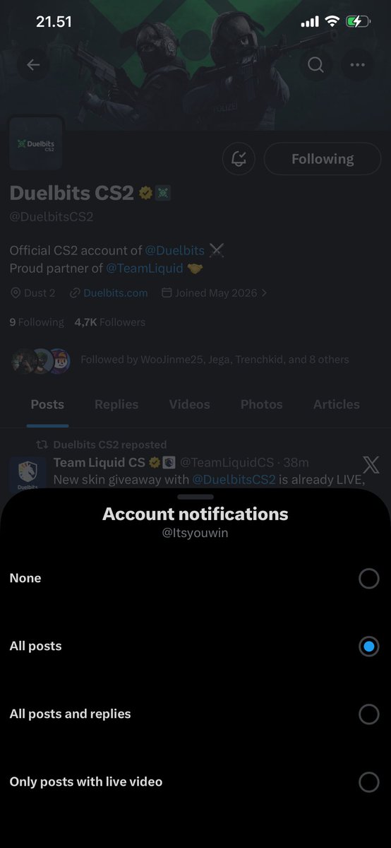 Itsyouwin's tweet photo. @CSGOhistories @DuelbitsCS2 Thank you for hosting 

@eddyEXO @HokiOnChain https://t.co/lqLq6hwAVW