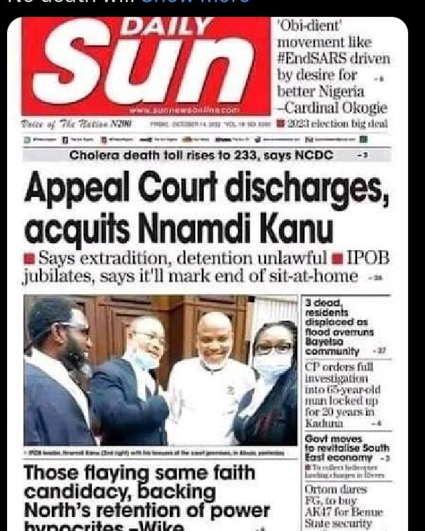 Chuuda01's tweet photo. @AloyEjimakor Bikonu umunnem,this appeal court is it different from the appeal count federal government is talking about or they are playing their selves ignorantly conciously or unconsciously detaining an innocent man,even with the court in their court yet,let him go or let spit on Igbos now https://t.co/MKMkYuZLaf