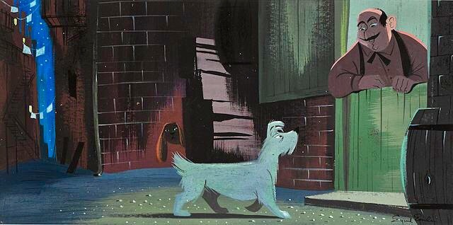 reminiscinbby's tweet photo. concept paintings by eyvind earle for disney’s lady and the tramp (1955) https://t.co/Iaofouq4EG