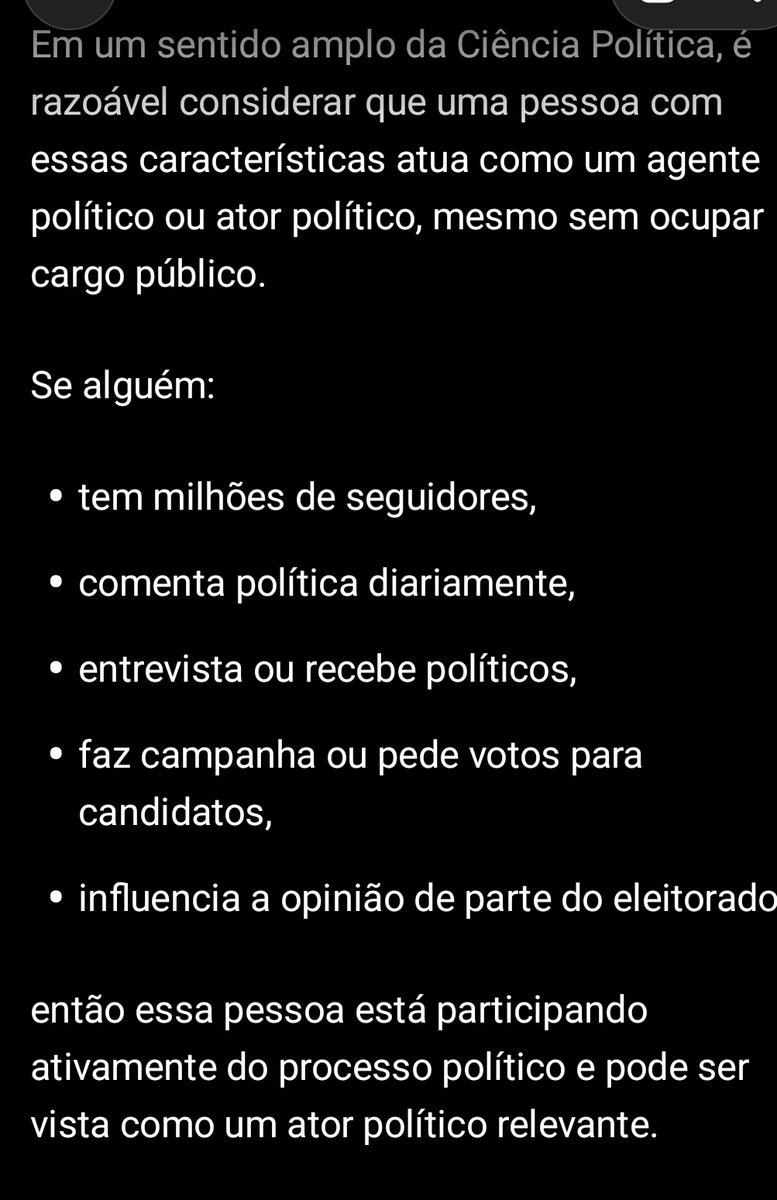 vinycost4's tweet photo. @DeathM4skCDZ @DaniloGentili Pergunta uma ia o que seria um agente político e cite as características do verme de embu, ja que tu nao tem capacidade cognitiva de ter um raciocínio próprio e fica repetindo as merdas distorcidas que esse cara fica vomitando, talvez a ia desenhe pra voce entender. https://t.co/guvVF63frn