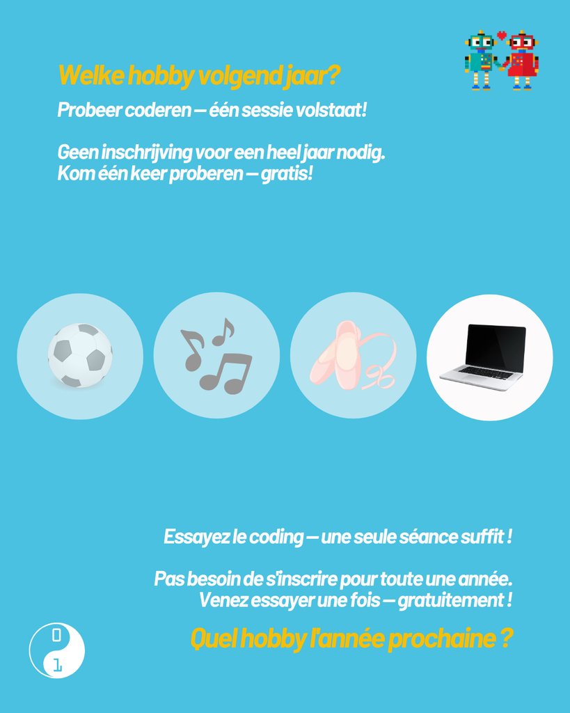 CoderDojoBe's tweet photo. Bijna schooljaar voorbij — en dan die eeuwige vraag: welke hobby volgend jaar? 🤔

Meer info 👇

___

Bientôt la fin de l'année scolaire — et l'éternelle question : quelle activité l'année prochaine ? 🤔

Plus d'infos 👇
#CoderDojo #ApprendreEnCodant #TechKids https://t.co/Nyo5G4k9Dt