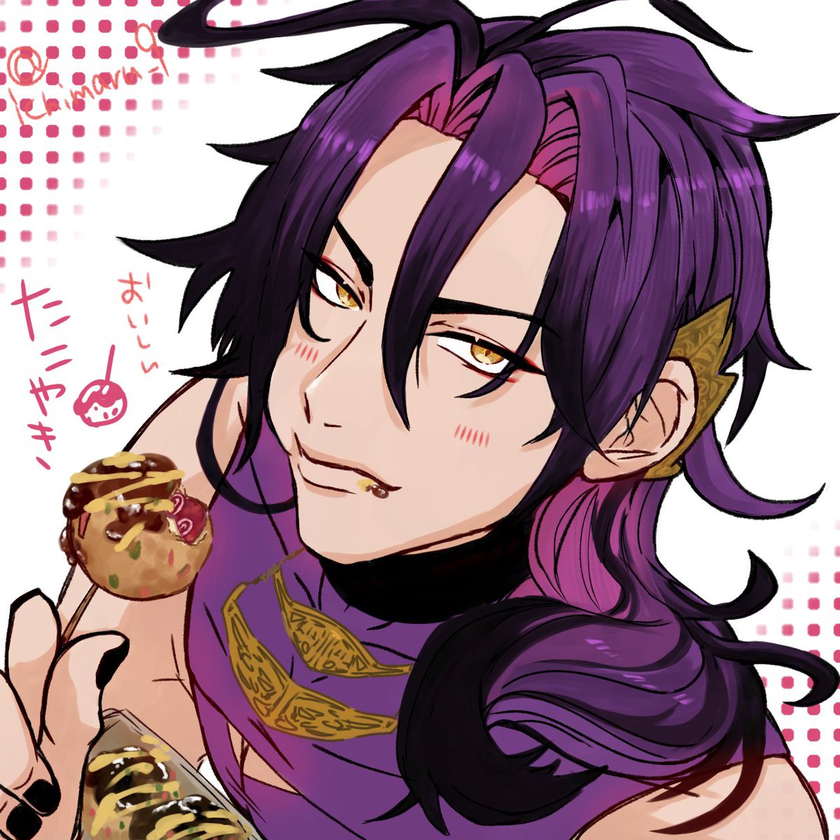 ichimaru_9's tweet photo. I was sorry that I only drew muscles, so I gave him takoyaki as an apology.🐙
(Of course the sauce is not spicy!)

#Bimajinasi https://t.co/8e8oONKC9f