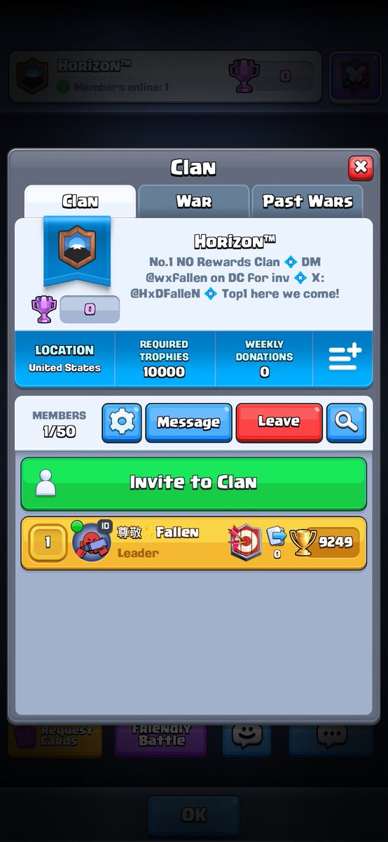 ReverseitH's tweet photo. 🌐 *Making a Return to Clash!* 🌐

New Clan: Horizon™️ 💠

0 rewards Ladder Clan. Let's be the best! 🫟

DM for inv or Info!! 💠

(Might do rewards in the future) 🫟

#ClashRoyale #LadderClan #Clash https://t.co/SJarn0k3xp