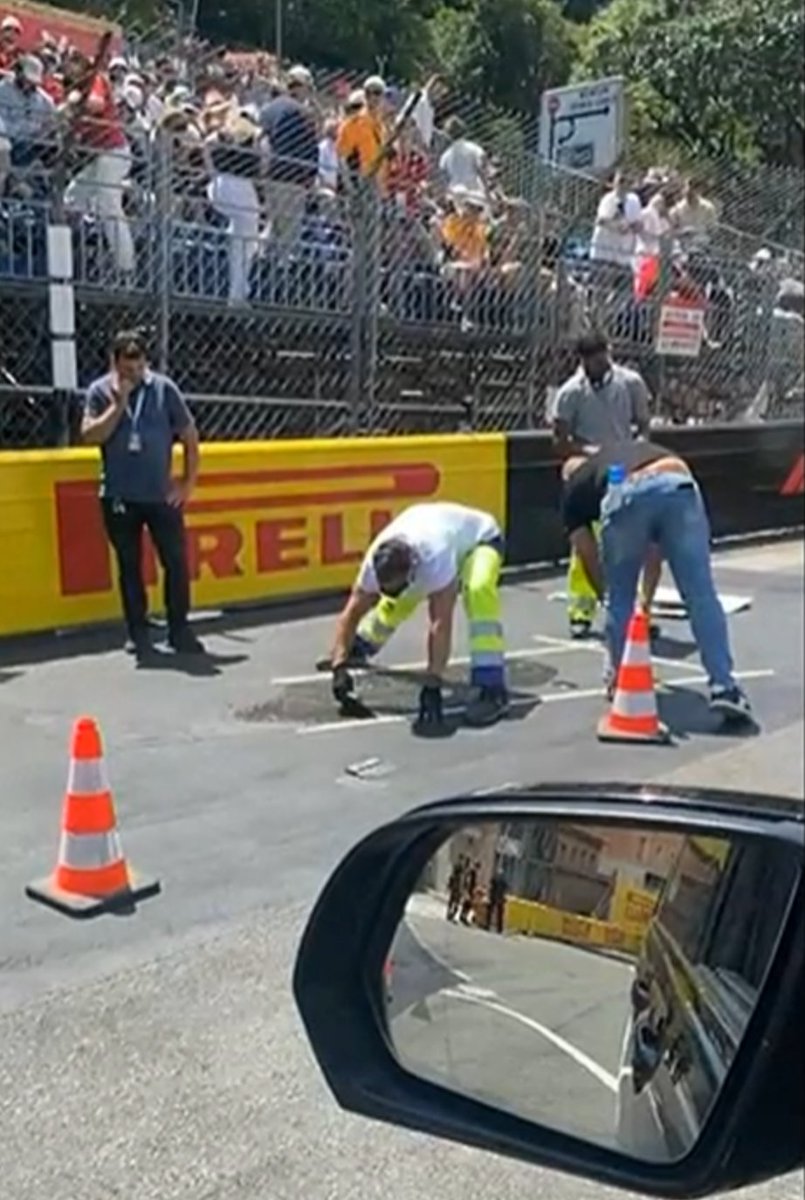 europemaxxed's tweet photo. Monaco is supposed to be the richest place in the world. How is the brand new asphalt already this bad? https://t.co/BZ0p18rG3z
